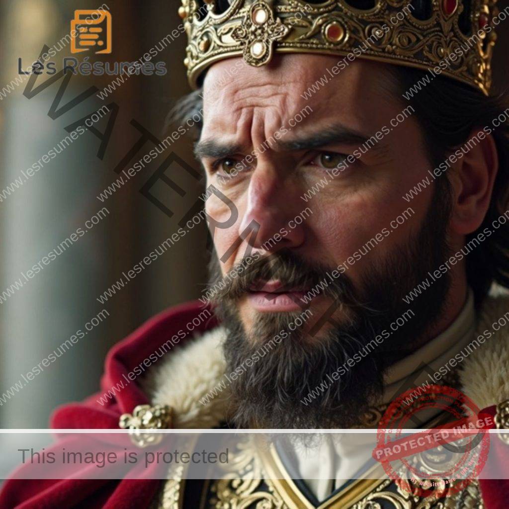Photo du roi de France qui souhaite courtiser la marquise de Montferrat dans la nouvelle de Boccace. 
