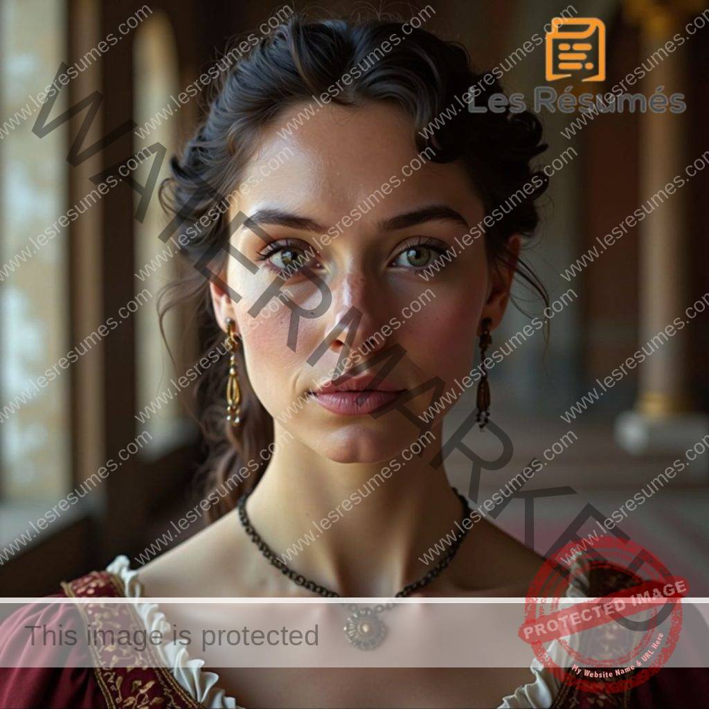 Photo de Gillette, une femme déterminée et ingénieuse, elle incarne la loyauté et l’amour inconditionnel dans La Femme Courageuse de Boccace. 