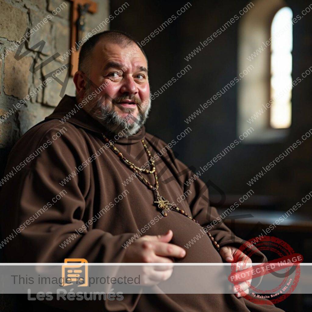 Photo du Moine Confesseur, un religieux naïf et vulnérable, il illustre l’innocence face aux manipulations humaines.