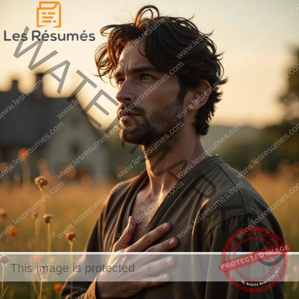Photo de Gabriel, l'amant sincère d'Andrée, qui incarne l’intégrité et la fragilité humaine.