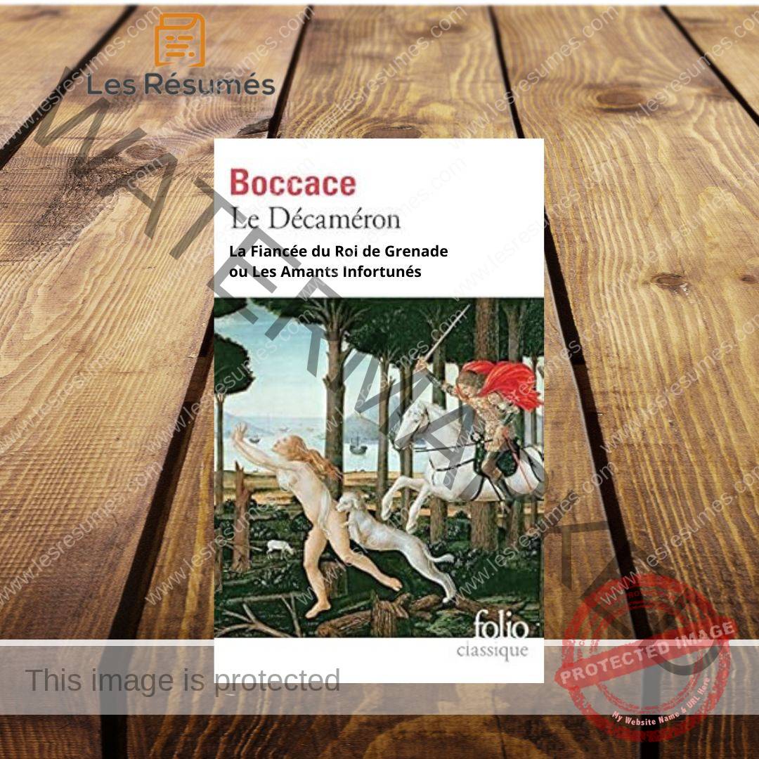 1ère page de La Fiancée du Roi de Grenade ou Les Amants Infortunés de Jean Boccace. 